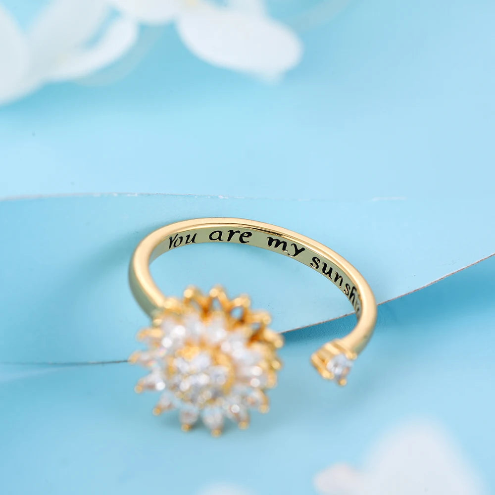 bague anti-stress rotatif pour femme en acier inoxydable