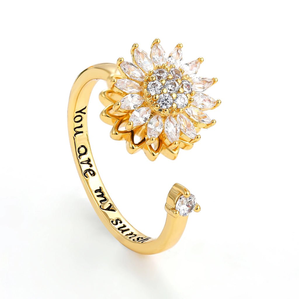 bague anti-stress rotatif pour femme en acier inoxydable