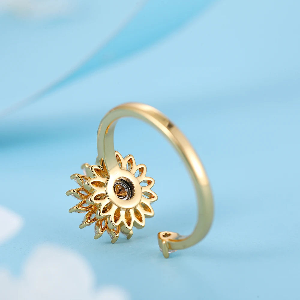 bague anti-stress rotatif pour femme en acier inoxydable